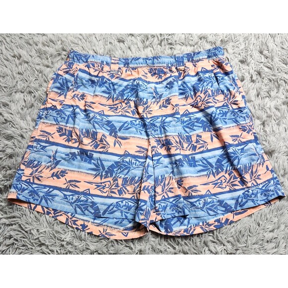 Columbia PFG Shorts Mens Large 6L Swim Trunks Pink Blue Fishing Swimming Unlined - Picture 1 of 12
